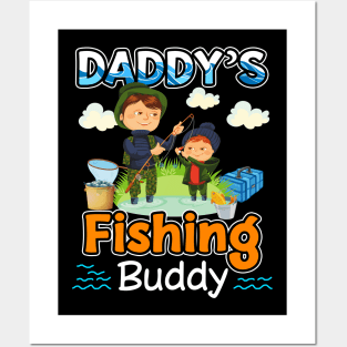 Daddy_s Fishing Buddy Young Fisherman Kids Posters and Art